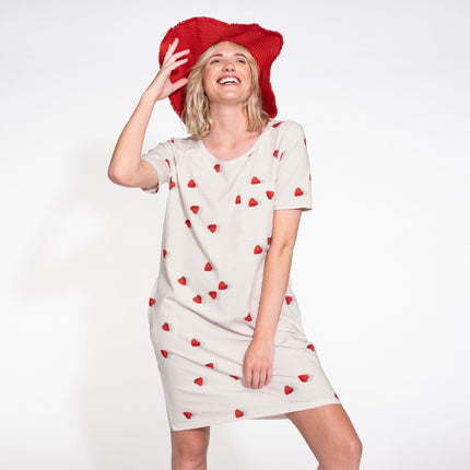 SNURK Strawberries T-shirt Dress Women